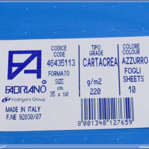 Karton B3 35x50cm plavi azzuro 1/10, Fabriano