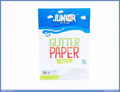 Karton papir GLITER SILVER 250gr SREBRNI 1/10, Junior - Image 2