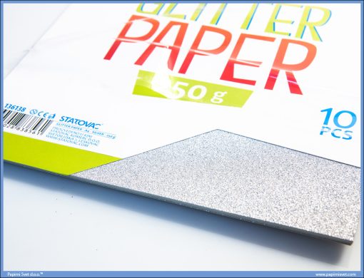 Karton papir GLITER SILVER 250gr SREBRNI 1/10, Junior