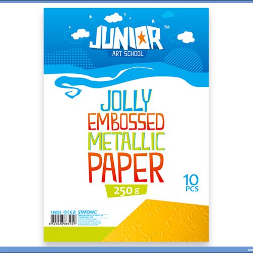 Metalik papir ŽUTI reljefni Jolly Embossed 250gr A4 1/10, Junior