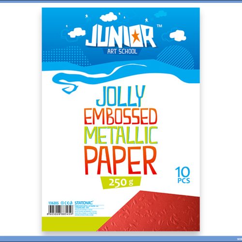 Metalik papir CRVENI reljefni Jolly Embossed 250gr A4 1/10, Junior