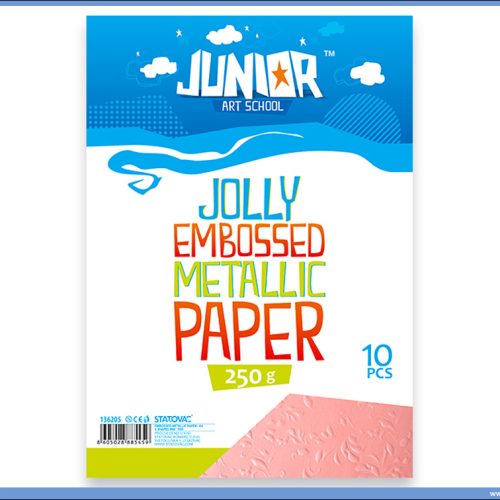 Metalik papir ROZE reljefni Jolly Embossed 250gr A4 1/10, Junior