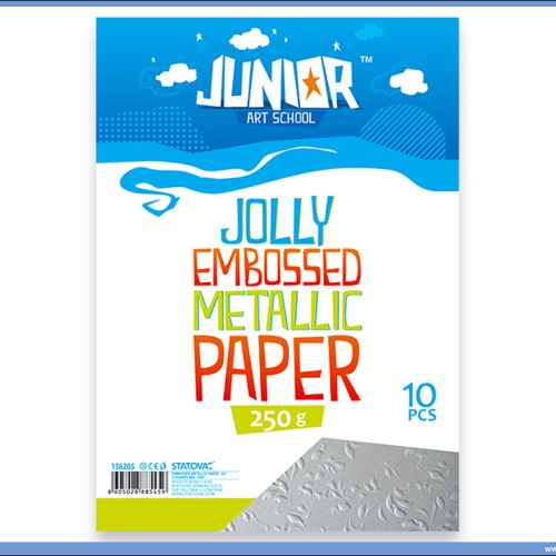 Metalik papir SREBRNI reljefni Jolly Embossed 250gr A4 1/10, Junior