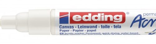 Akrilni marker E-5100 medium 2-3mm obli vrh bela Edding