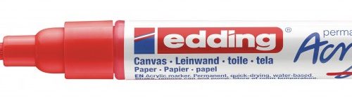 Akrilni marker E-5100 medium 2-3mm obli vrh crvena Edding