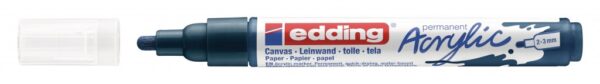 Akrilni marker E-5100 medium 2-3mm obli vrh tamno plava Edding