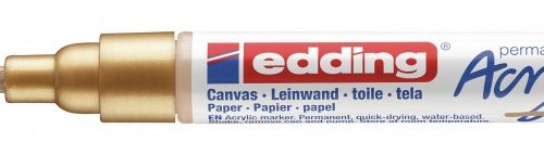 Akrilni marker E-5100 medium 2-3mm obli vrh zlatna Edding