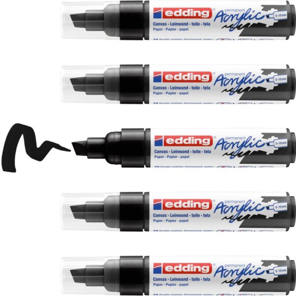 Akrilni marker E-5000 broad 5-10mm kosi vrh crna Edding