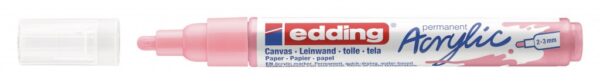 Akrilni marker E-5100 medium 2-3mm obli vrh nežno roze Edding