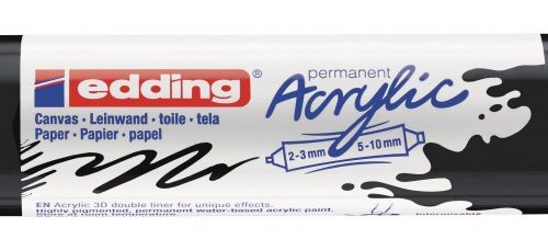 Akrilni marker E-5400 double-liner sa dva vrha srebrna Edding