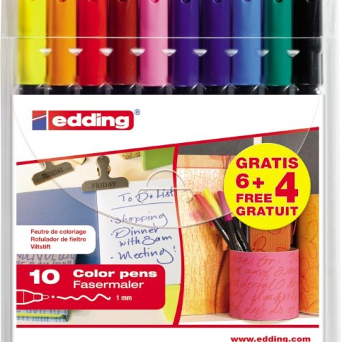 Flomasteri E-1200 1mm 1/10 (8+2 gratis) etui Edding