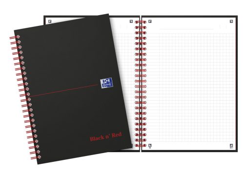 Sveska Oxford Office Black N Red A5 kvadratići, hardcovers