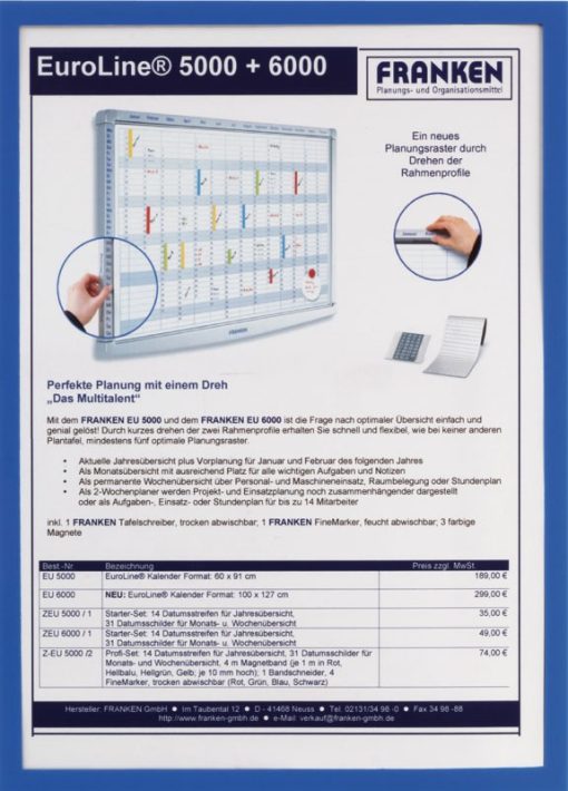 Magnetni ram A4 plava Franken