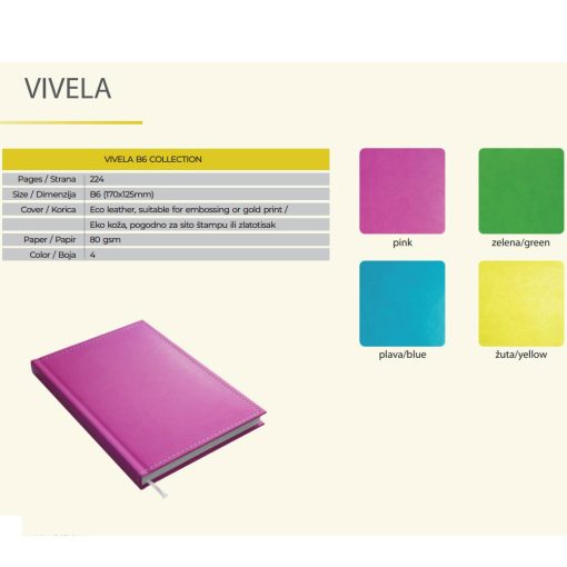 Rokovnik Notes B6 PINK VIVELA