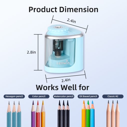 Rezač za olovke električni na baterije TW-8005-2 PLAVI, Tenwin - Image 2