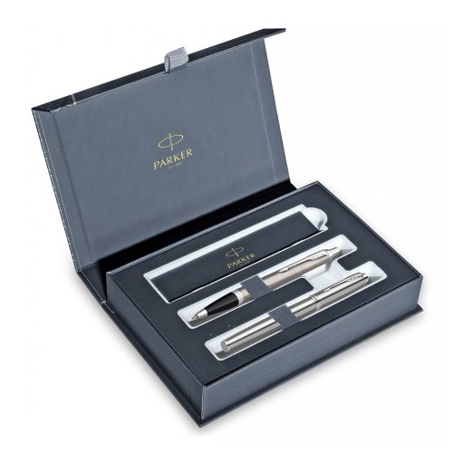 Parker poklon SET IM Stainless Steel CT - Hemijska olovka + Nalivpero