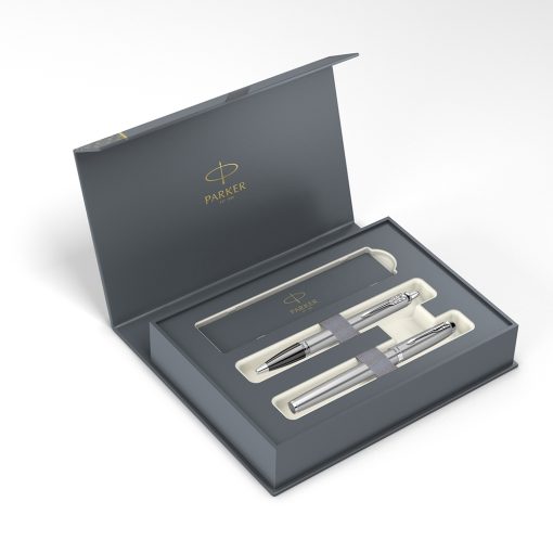 Parker poklon SET IM Stainless Steel CT - Hemijska olovka + Roler