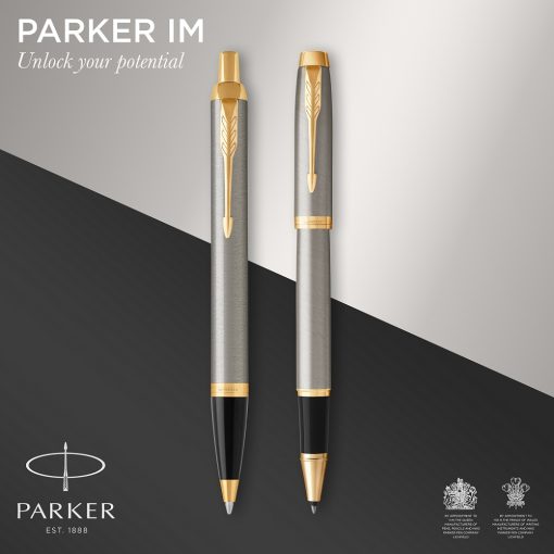 Parker poklon SET Royal IM Brush GT - Hemijska olovka + Roler - Image 4